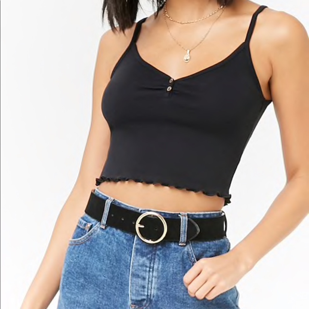 Forever 21 lettuce edge crop top